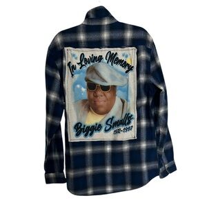 THE NOTORIOUS BIG B. I. G. custom oversized flannel creation by Rachelle